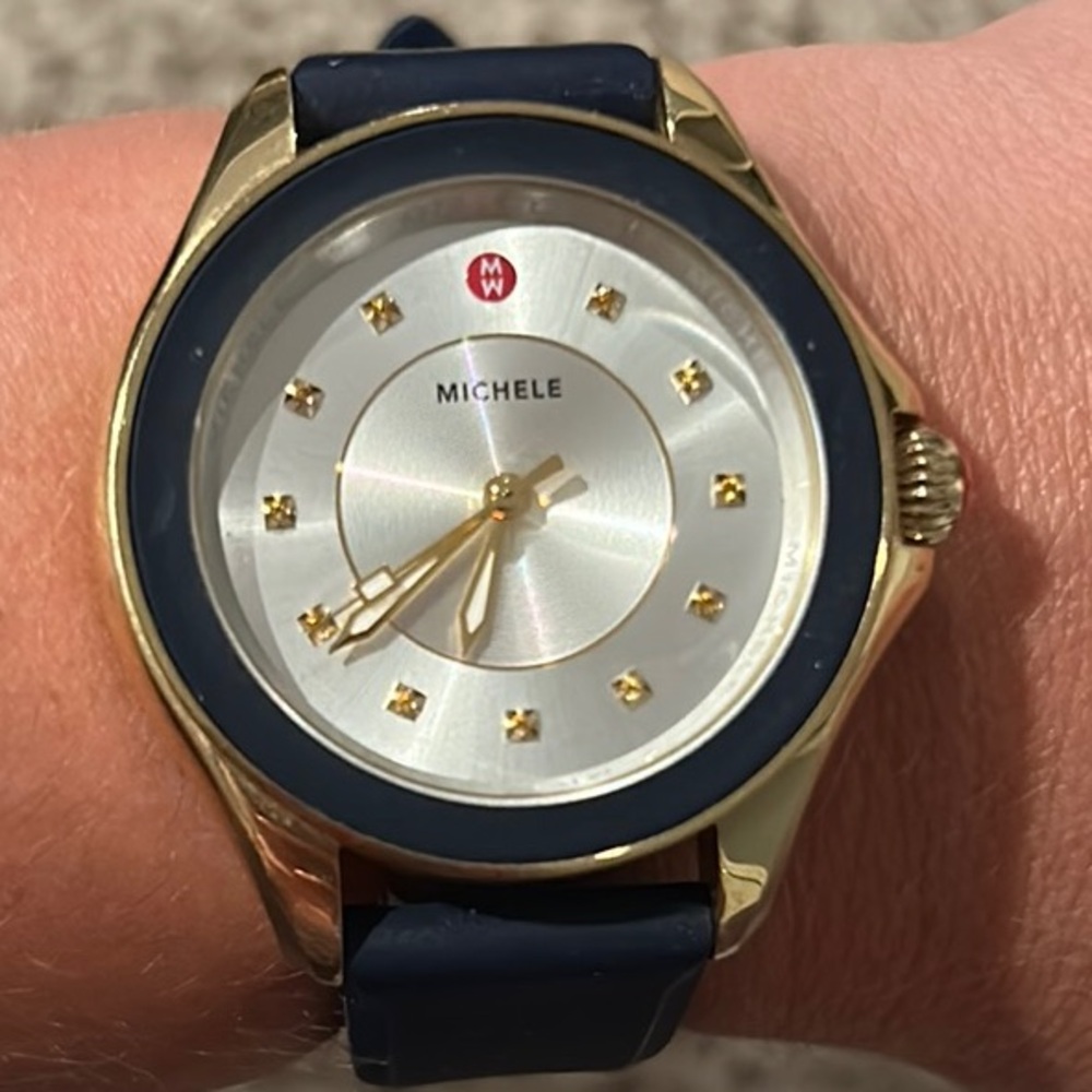 Michele Cape Swiss Movement Watch Navy Blue Silicone